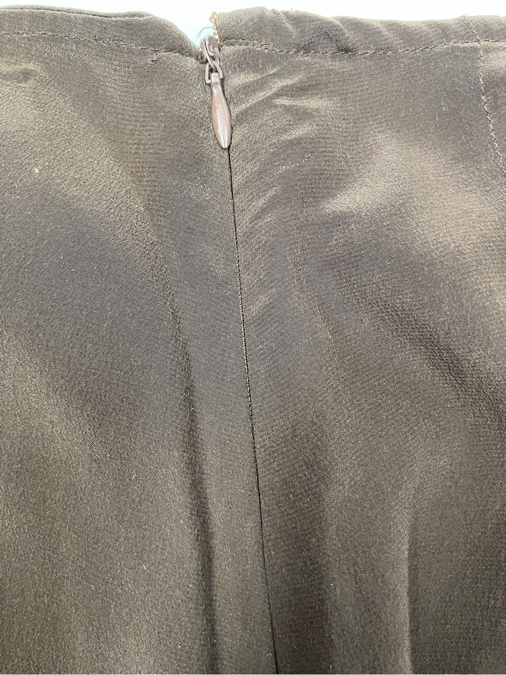Anne Carson Chocolate Brown A-Line Skirt with Ruffle Hem - Picture 6 of 6